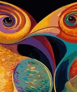 Abstract Colorful Birds Paint by numbers