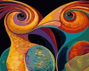 Abstract Colorful Birds Paint by numbers