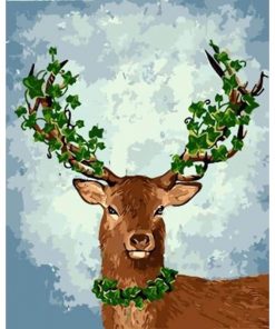 Leaves On Antlers Paint By Numbers
