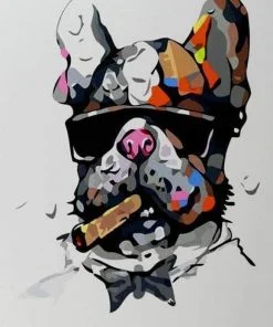 Colorful Bulldog Paint By Numbers