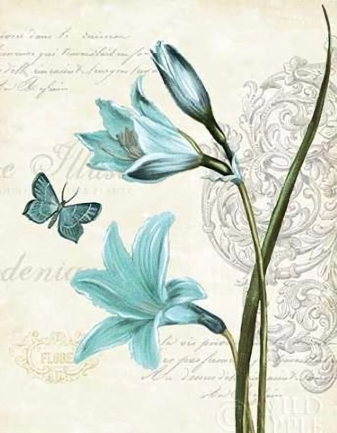 Blue Butterfly And Flowers Paint By Numbers