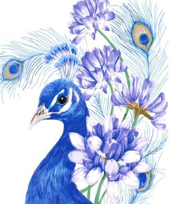 Blue Peacock Paint By Numbers