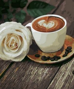 Coffee Cup And Rose Paint By Numbers