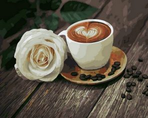 Coffee Cup And Rose Paint By Numbers