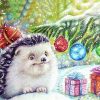 Christmas Hedgehog Paint By Numbers