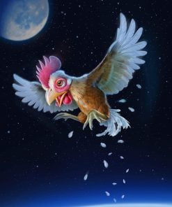 Chicken In Space Paint By Numbers