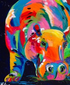 Colorful Hippo Paint By Numbers