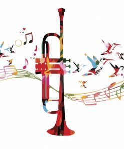 Colorful Trumpet Paint By Numbers