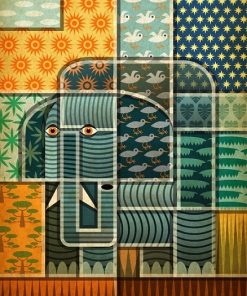 Patchwork Elephant Paint By Numbers