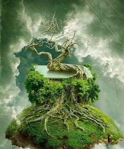 Floating Overgrown Planet Paint By Numbers