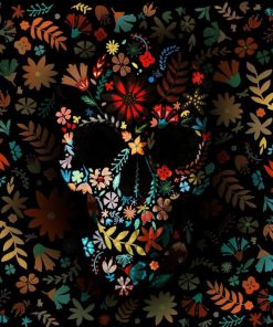 Colorful Floral Skull Paint By Numbers - Numeral Paint Kit