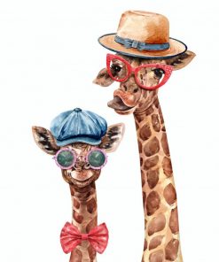 Cool Giraffe And Baby Paint By Numbers
