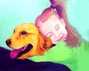 Dog And Girl Paint By Numbers