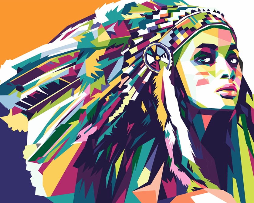 Pop Art Indian Girl Paint By Numbers