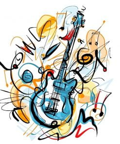 Music Electric Guitar Still Life Paint By Numbers