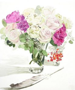 Pink And White Roses Paint By Numbers