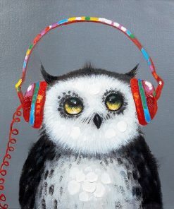 Owl Listening To Music Paint By Numbers