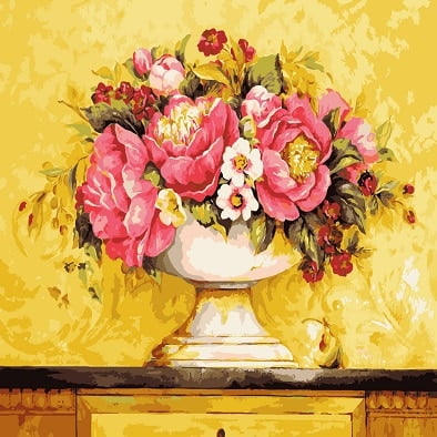 Vase Of Flowers Paint By Numbers - Numeral Paint Kit