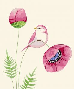 Bird On Peony Paint By Numbers