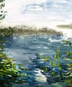 Pond Blue Landscape Paint By Numbers