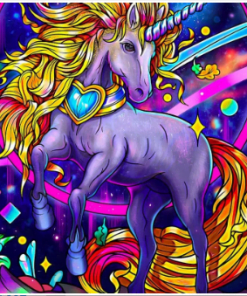 Purple Unicorn Paint By Numbers