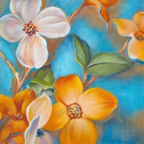 White And Orange Plumeria Paint By Numbers