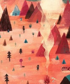 Red Mountains Landscape Paint By Numbers