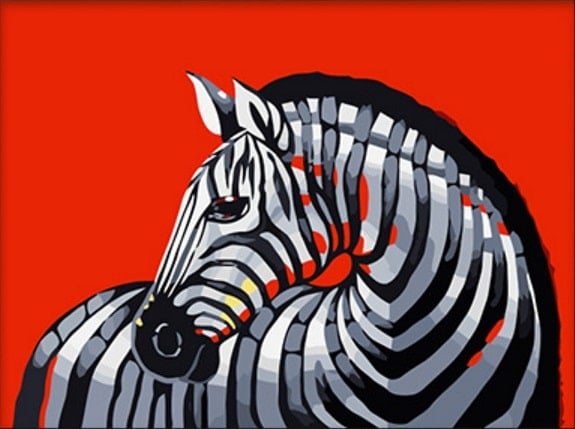 Black And White Zebra Paint By Numbers - Numeral Paint Kit