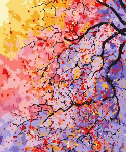 Scenery Of Colorful Trees Landscape Paint By Numbers