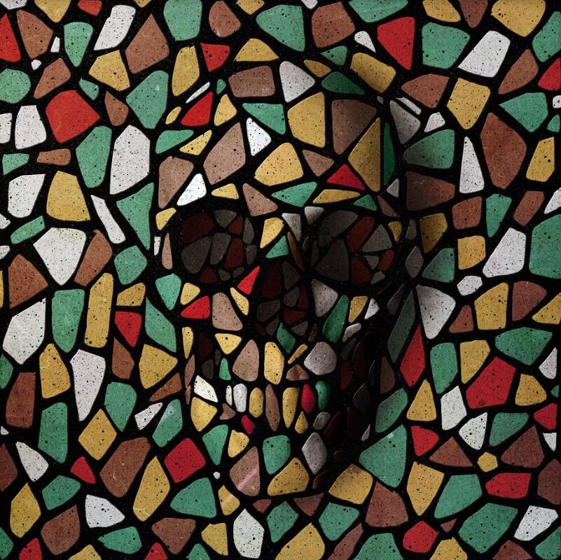Colorful Mosaic Skull Paint By Numbers