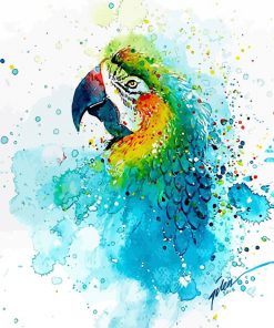 Splashed Parrot Paint By Numbers