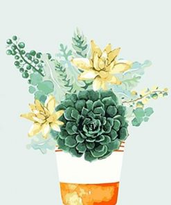 Succulent Plant Pot Paint By Numbers