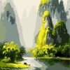The Foot Of The Mountain Valley Landscape Paint By Numbers