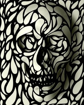 Black And White Skull Paint By Numbers