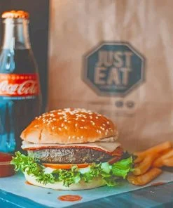 Hamburger Fast Food Paint By Numbers