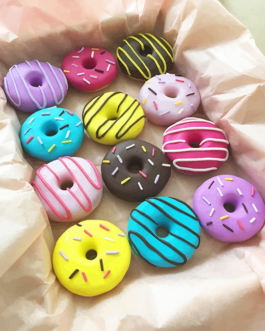 Colorful Doughnuts Paint By Numbers