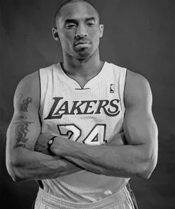 Black And White Kobe Bryant Paint By Numbers