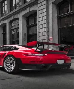 Red Porsche Car Paint By Numbers