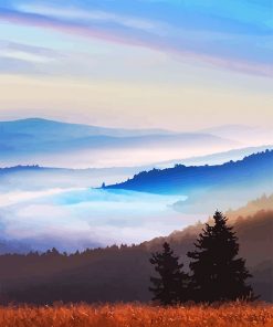 Fog mountains Paint By Numbers