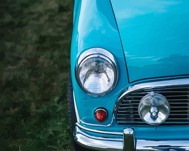 Blue Car Headlight Paint By Numbers