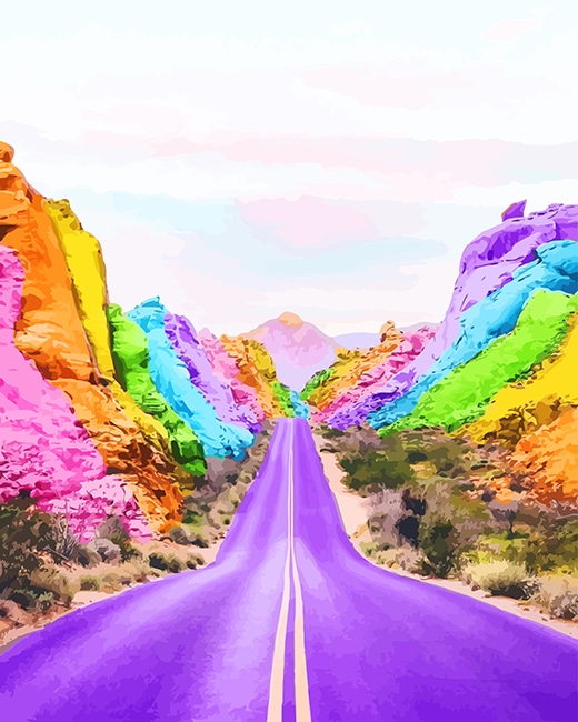 Colorful Road Paint By Numbers