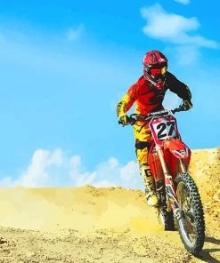 Dirt Bike Driver Paint By Numbers