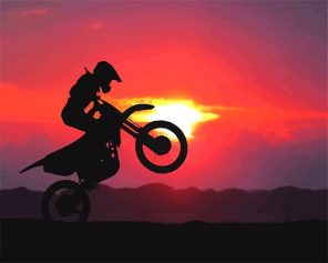 Motocross Silhouette Paint By Numbers