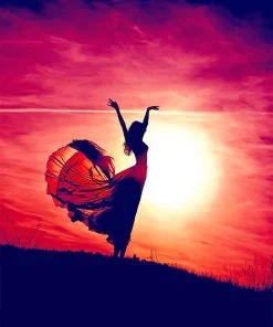 Dancing Girl Silhouette Paint By Numbers