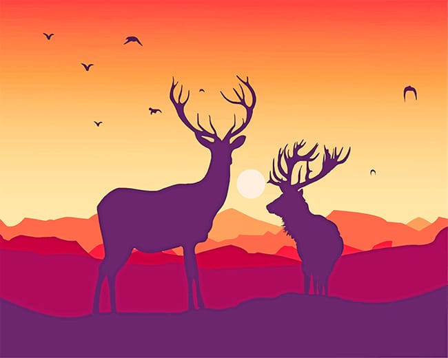 Deer Silhouette Paint By Numbers