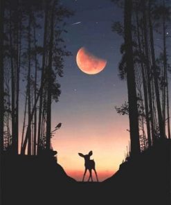 Forest Fawn Silhouette Paint By Numbers