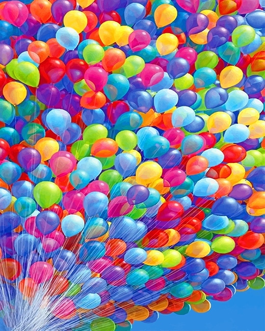 Colorful Balloons Paint By Numbers