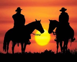 Cowboys Silhouette Paint By Numbers