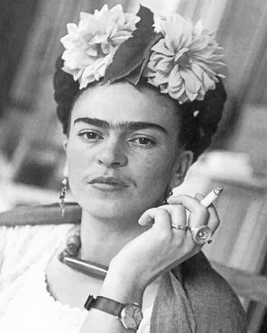 Black And White Frida Paint By Numbers - Numeral Paint Kit