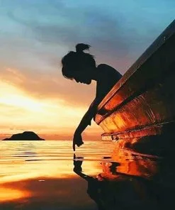 Girl Silhouette Sunset NEW Paint By Numbers